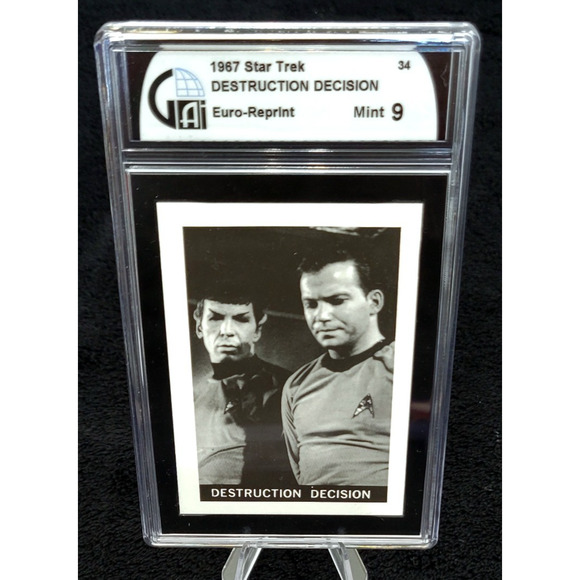 1967 Leaf Star Trek TOS Rare #34 Destruction Decision Graded 9 Mint - Picture 1 of 3